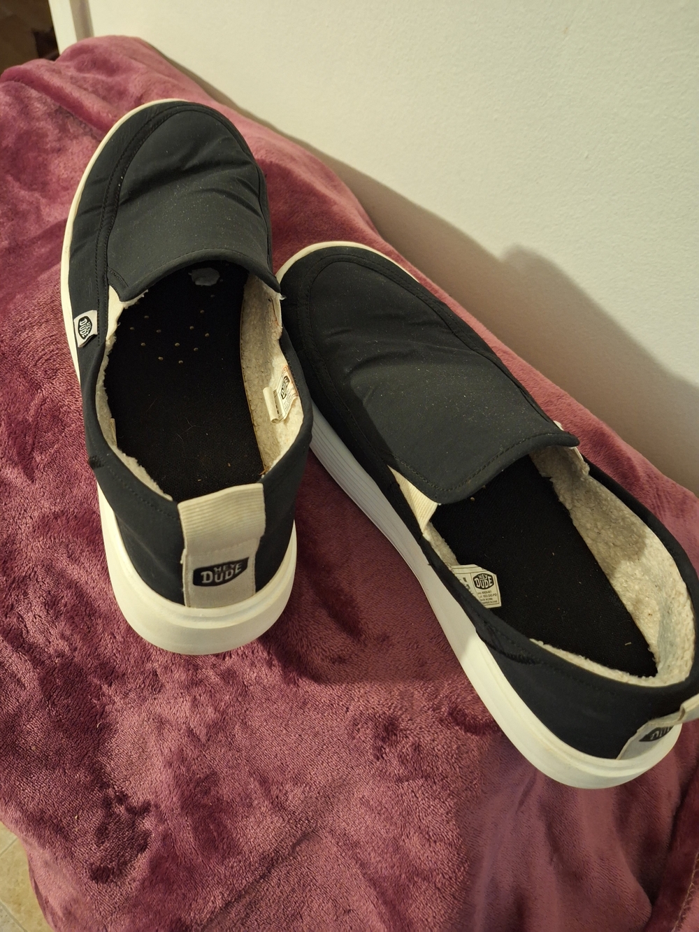 Hey Dude Black Slip-On with Sherpa Lining